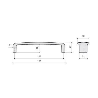 Handle CC128mm L137mm aged bronze