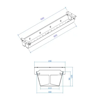 Cable tray VOLLI-S, folding, L-645 mm, black