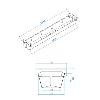Cable tray VOLLI-L, folding, L-1040 mm, black