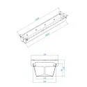 Cable tray VOLLI-L, folding, L-1040 mm, gray