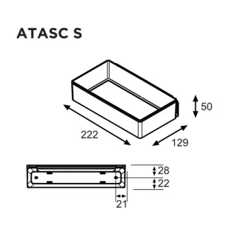 Multi-functional tray ATAS-S, for door installation, 222x149x50mm, anthracite