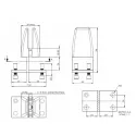 Partition panel clamp BACK TO BACK 4-8mm black