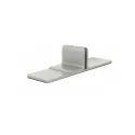 Partition panel support clamp, aluminum, 6-8mm (2 pcs), silver painted