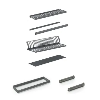 Dish drainer kit 730K Hyper, 2-part with frame and tray, W600mm, slate