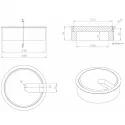 Wooden cable grommet, Ø80x23mm, oak, no laquer