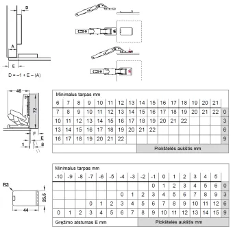 Concealed hinge Universal, 110°, full overlay mounting, for glass and mirror doors, nickel