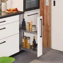 Pull-out No.15, for base unit, mounted on right, full extension with self-soft closing, 150mm, Classic, grey