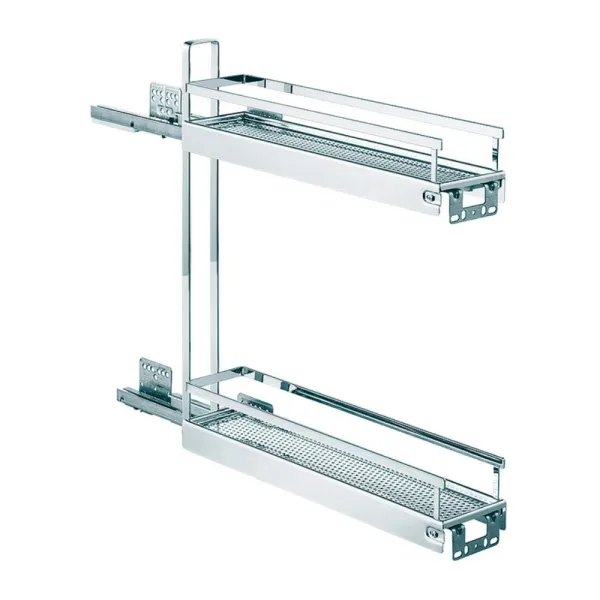 Pull-out No.15, for base unit, mounted on right, full extension with self-soft closing, 150mm, Style, chrome