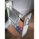 Pull-out No.15, with towel rails, for base unit, mounted on right, full extension with self-soft closing, 150mm, Classic, chrome
