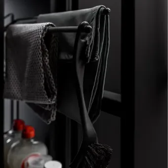 Pull-out No.15, with towel rails, for base unit, mounted on right, full extension with self-soft closing, 150mm, Style, anthracite