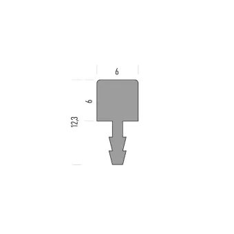 Aliuminium profile for shoe shelf 1673, L3000mm, brown metal grey
