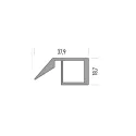 Aluminium profile 2147, with handle, L3000mm, aluminium, brown metal grey