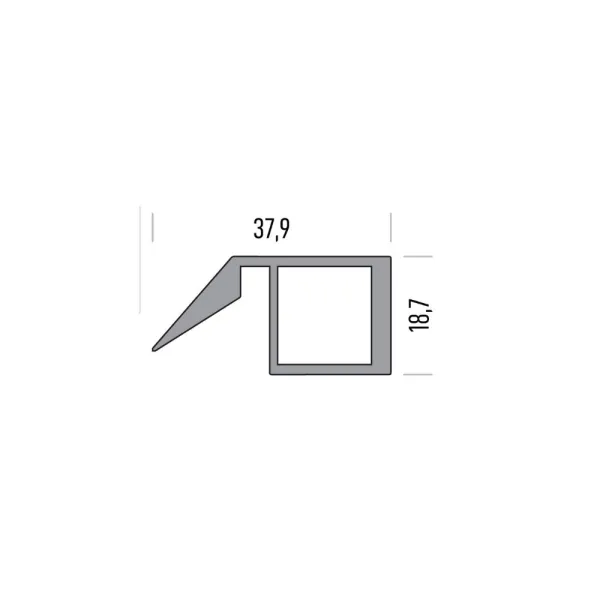 Aluminium profile 2147, with handle, L3000mm, aluminium, brown metal grey