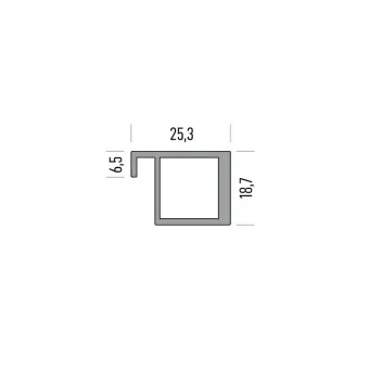 Frame profile 2147, L3000mm, aluminium, brown metal grey