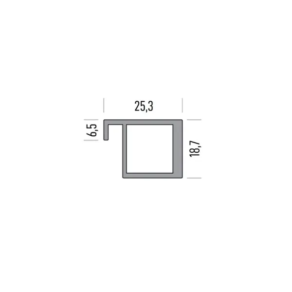 Frame profile 2147, L3000mm, aluminium, brown metal grey