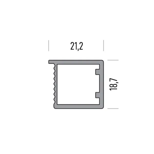 Frame profile 2368, glass for glue fixing, L3000mm, aluminium, brown umber metallic