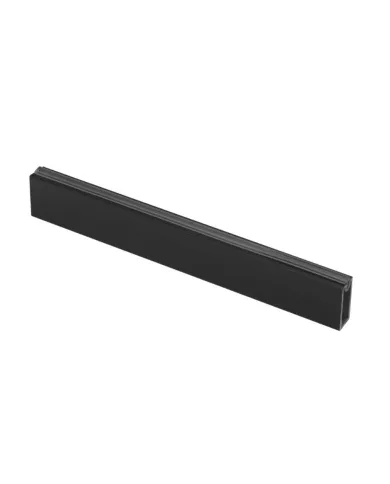 Rectangular rail with silicone protection, 30x12mm, L3000mm, black matt