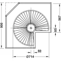 Karuselė 3/4 rato Ø731mm, plastikiniu dugnu antracitas