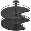 Three quarter circle carousel fitting, Häfele, for corner cabinets, with baskets/shelves