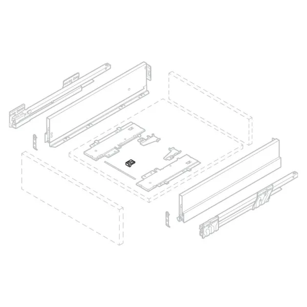 Laikiklis papildomas sinchronizavimo strypui Push-to-Open Soft-Close, nuo 800mm
