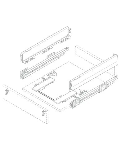 Sinchronizavimo strypas Push-to-Open Soft-Close, L600mm