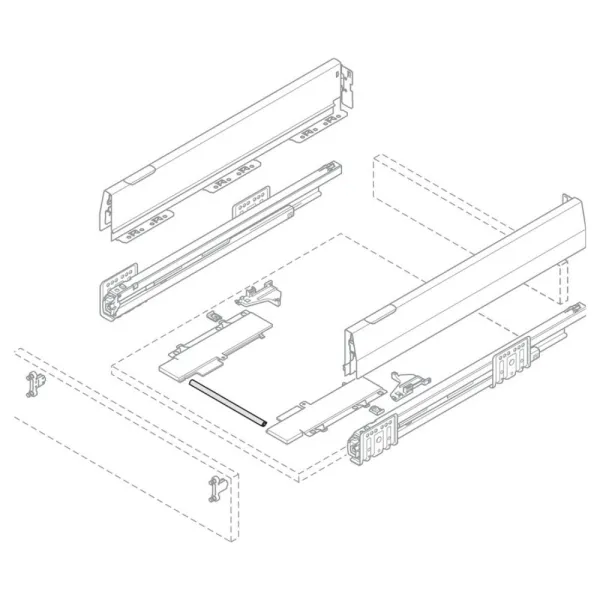 Synchro bar Push-to-Open Soft-Close, 600mm