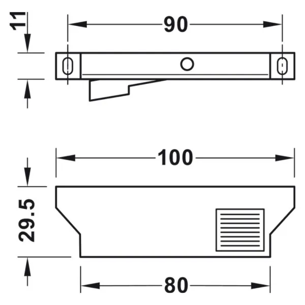 Follower, for internal drawers/pull outs, anthracite
