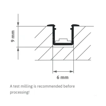 Profile for recess mounting with Freecut LED strip light, 6x8mm, L3000mm, 24V, 8W/m, natural white 4000K