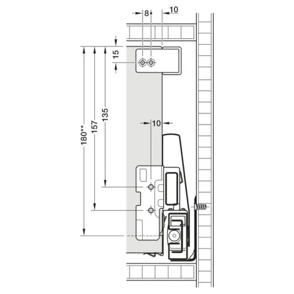 Railing rectangular Matrix Box P Plus, white, screwed-in L450mm