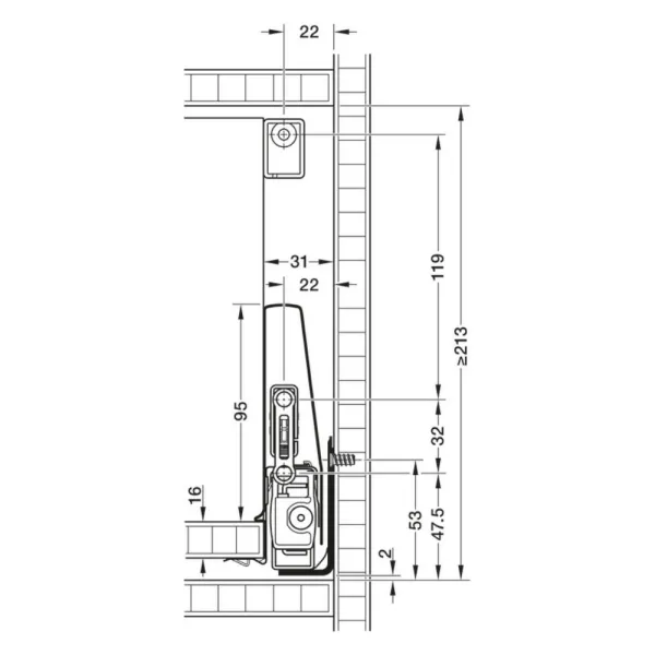 Railing rectangular Matrix Box P Plus, white, screwed-in L450mm