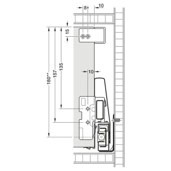 Railing rectangular Matrix Box P Plus, metallic silver, screwed-in L550mm