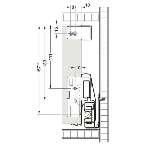 Railing rectangular Matrix Box P Plus, white, pressed-in L300mm