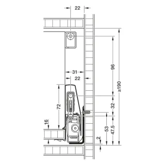 Railing rectangular Matrix Box P Plus, white, pressed-in L400mm