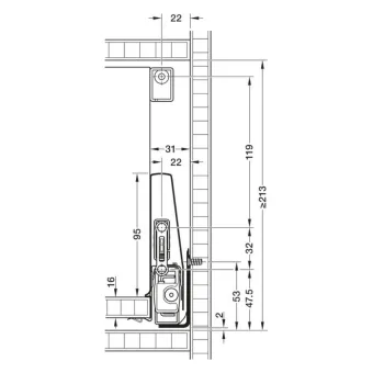 Railing rectangular Matrix Box P Plus, grey, pressed-in L300mm