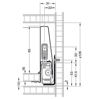 Drawer system Matrix Box P Plus, 40kg, anthracite, 16/115/350mm