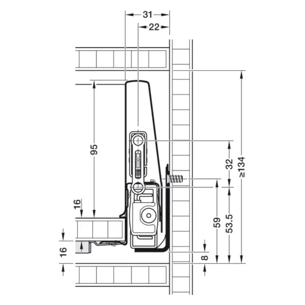 Stalčių šonai Matrix Box P Plus, H115mm, L450mm, 40kg, švelnaus uždarymo, antracitas