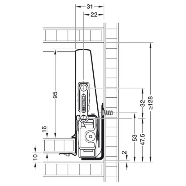 Drawer system Matrix Box P Plus, 40kg, metallic silver, 16/115/400mm