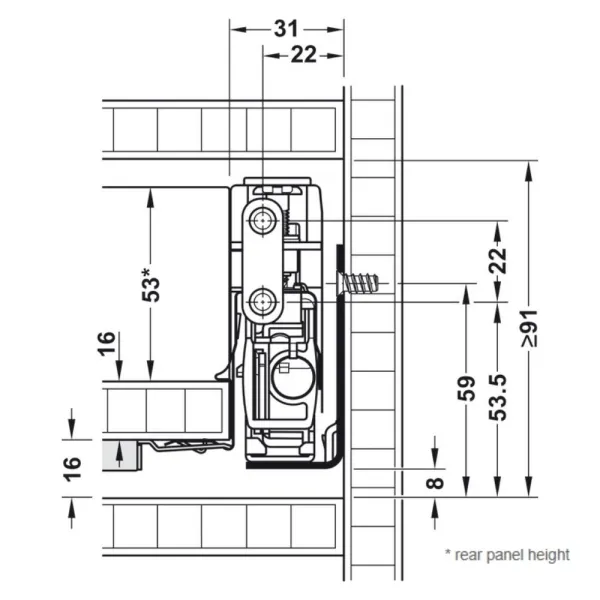 Drawer system Matrix Box P Plus, 40kg, grey, 16/60/450mm