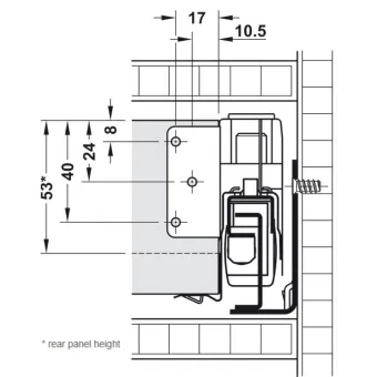 Drawer system Matrix Box P Plus, 40kg, grey, 16/60/500mm