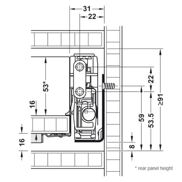 Drawer system Matrix Box P Plus, 40kg, anthracite, 16/60/400mm
