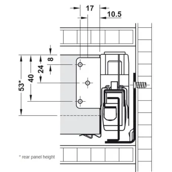 Drawer system Matrix Box P Plus, 40kg, anthracite, 16/60/500mm