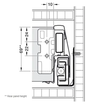 Stalčių šonai Matrix Box P Plus, H92mm, L350mm, 40kg, švelnaus uždarymo, antracitas