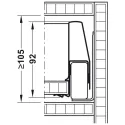 Stalčių šonai Matrix Box P Plus, H92mm, L450mm, 40kg, švelnaus uždarymo, antracitas