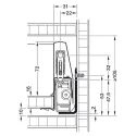 Drawer system Matrix Box P Plus, 40kg, anthracite, 16/92/550mm