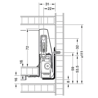 Stalčių šonai Matrix Box P Plus, H92mm, L500mm, 70kg, švelnaus uždarymo, antracitas
