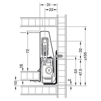 Stalčių šonai Matrix Box P Plus, H92mm, L600mm, 70kg, švelnaus uždarymo, antracitas