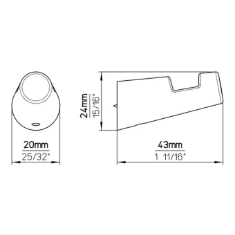 Hanger D20-24mm L43mm stainless steel