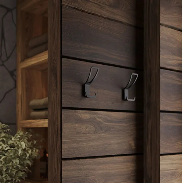 Dviguba pakabėlė 125x60x68mm matinė juoda