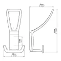 Double hanger 125x60x68mm matt black