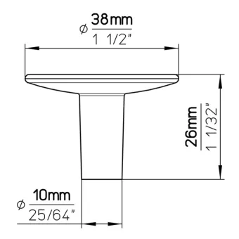 Furniture knob D38mm H26mm stainless steel